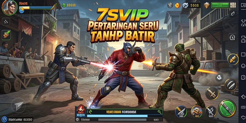 Tampilan gameplay 7SVIP yang mendebarkan dengan pertarungan seru.