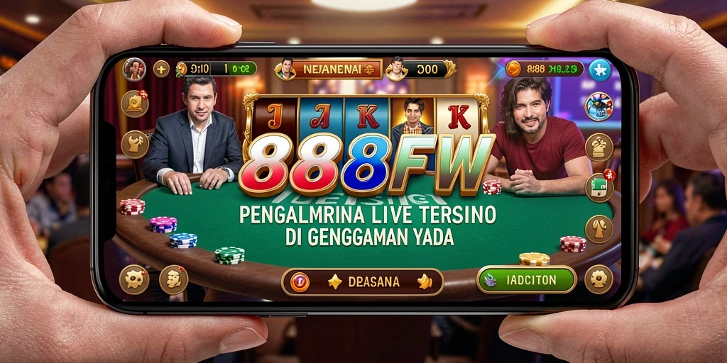 Screenshot gameplay Live Casino di 888FW yang menampilkan dealer profesional.