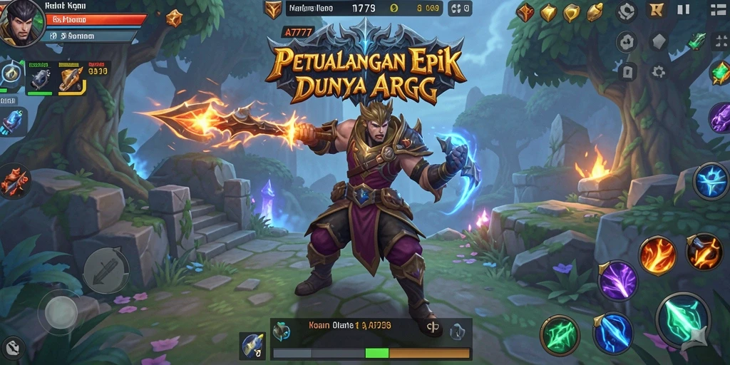 Tampilan gameplay dinamis dari A7777 dengan aksi seru di dunia ARPG.