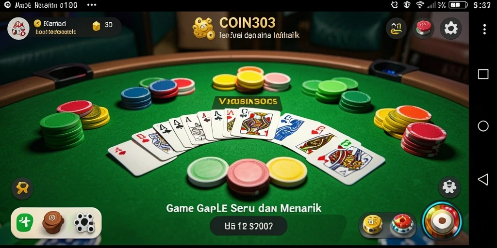 Tampilan gameplay <strong>COIN303</strong> yang penuh aksi dan strategi Gaple.