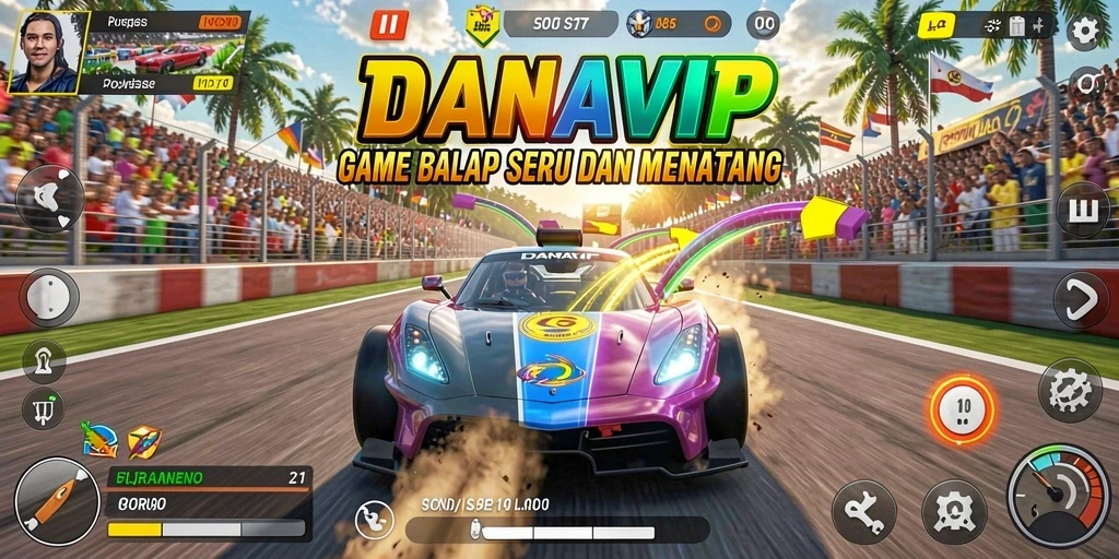 Gameplay seru dalam balapan mobil di DANAVIP.