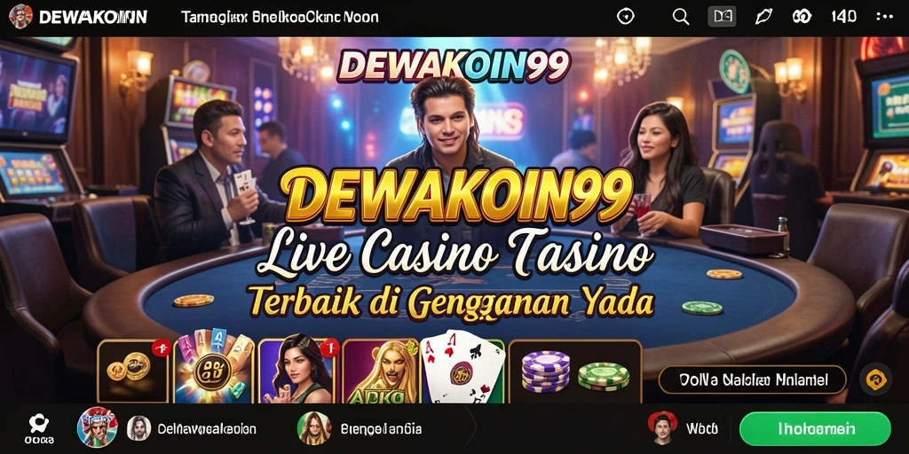 Screenshot gameplay Live Casino DEWAKOIN99 menampilkan dealer dan pemain berinteraksi langsung.