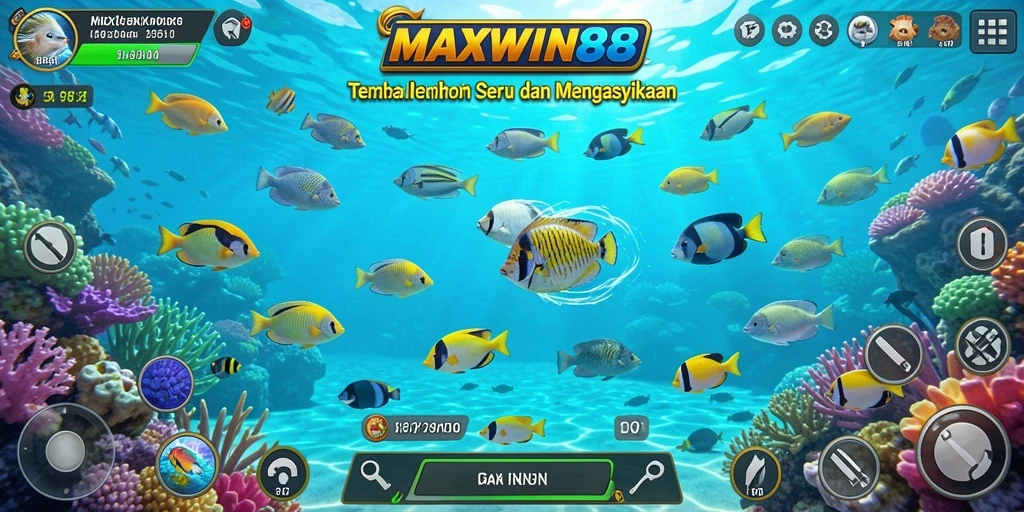 Tampilan gameplay seru Tembak Ikan di MAXWIN88.