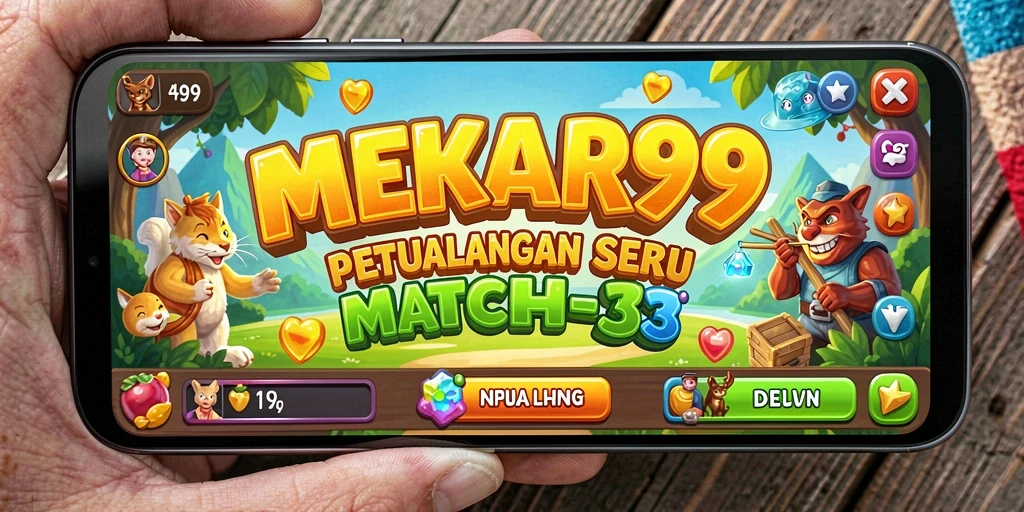 Tampilan permainan menarik dalam MEKAR99 dengan kombinasi permata.