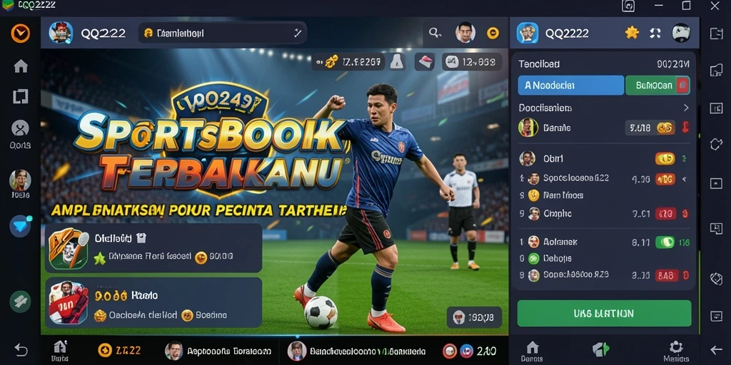 Tangkapan layar utama QQ222 menampilkan taruhan langsung pada pertandingan olahraga.