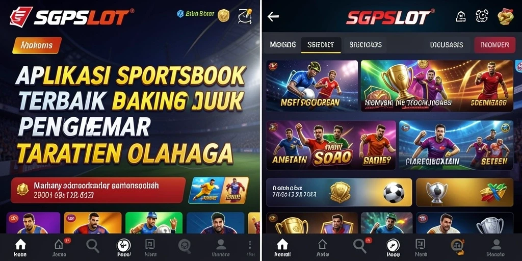 Tampilan utama aplikasi SGPSLOT dengan berbagai opsi taruhan olahraga.
