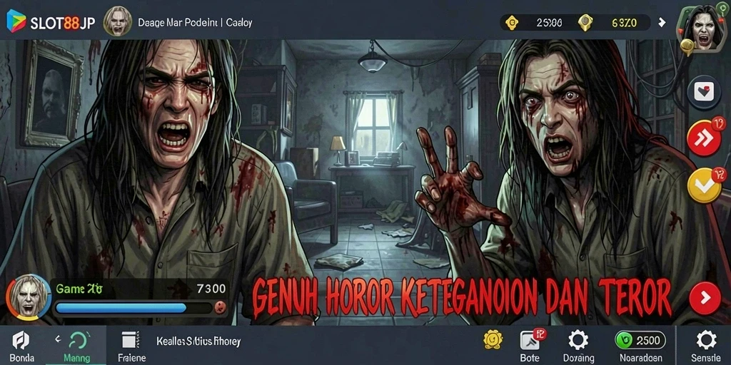 Screenshot menampilkan suasana mencekam saat bermain SLOT88JP.